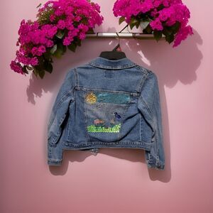 🛒GIRLS BLUE JEAN JACKET UPCYCLED